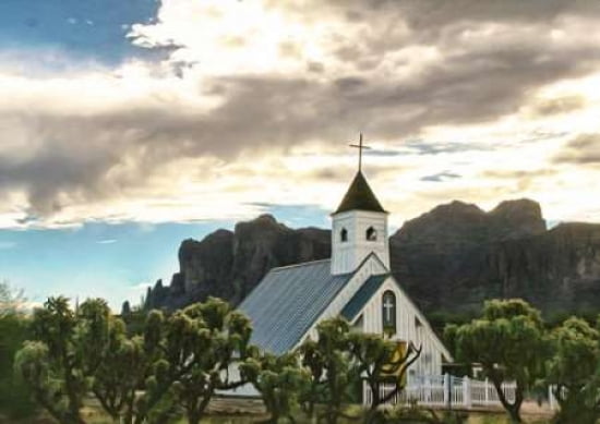 Desert Church Canvas Art - Kari Brooks (20 x 28)