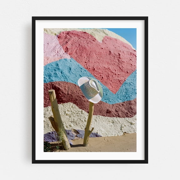Desert Cowgirl II - Niland California Photography Desert Pastel Surrealism Minimalist Abstract Art Deco Vintage Black Framed Wall Art Print 16 x 20 inches