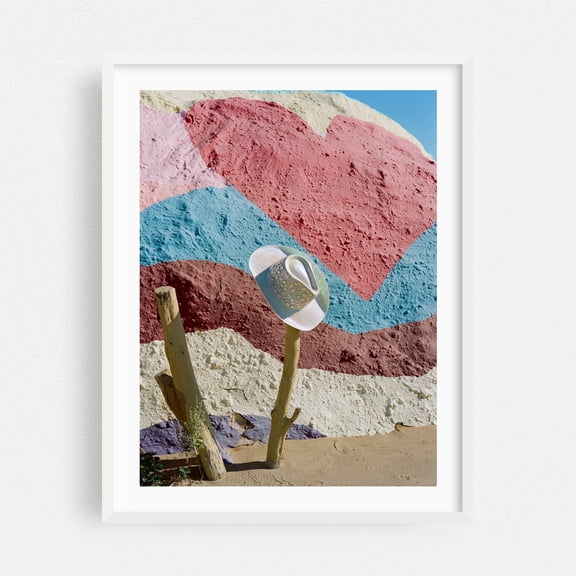 Desert Cowgirl II - Niland California Photography Desert Pastel Surrealism Minimalist Abstract Art Deco Vintage White Framed Wall Art Print 9 x 12 inches