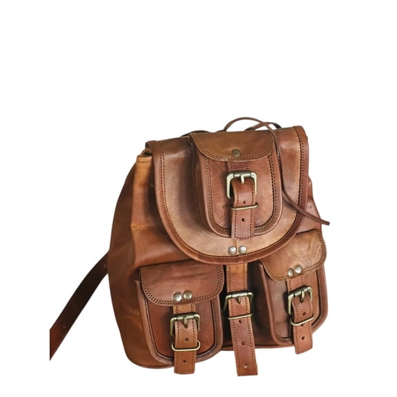 LEATHEROOZE Craft Moroccan Goat Leather Backpack Vintage Travel Style