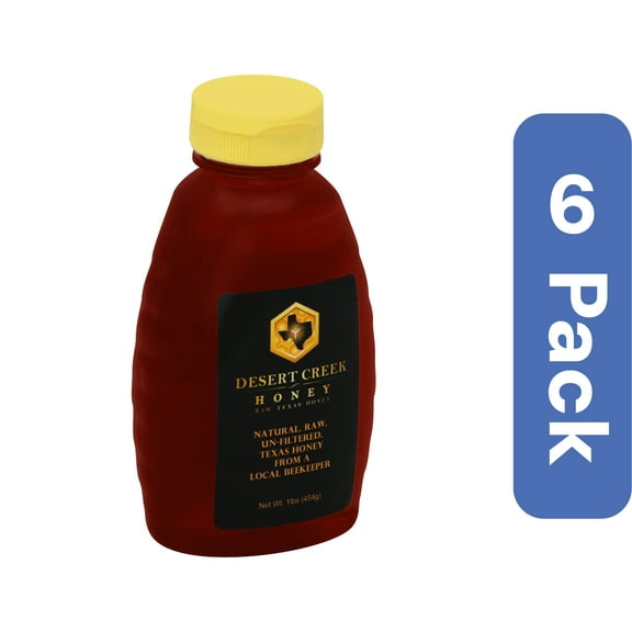 Desert Creek Honey Raw Texas Honey 16 oz (Pack of 6)