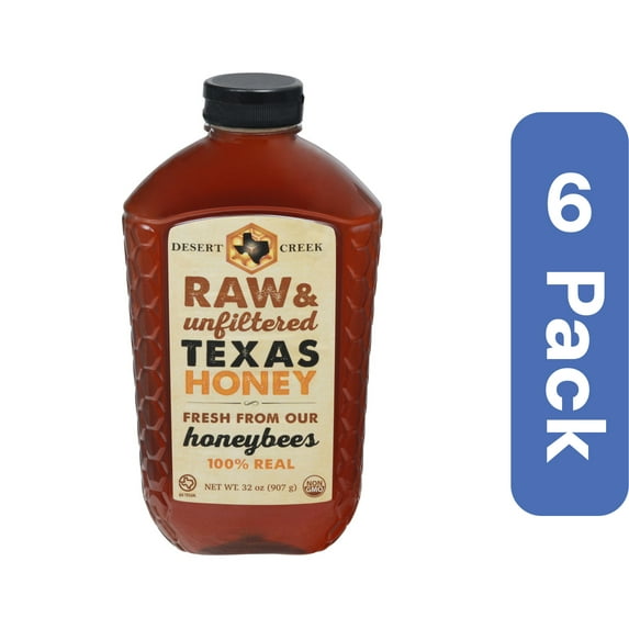 Desert Creek Honey Texas Raw Unfiltered Honey 2 lb (Pack of 6)