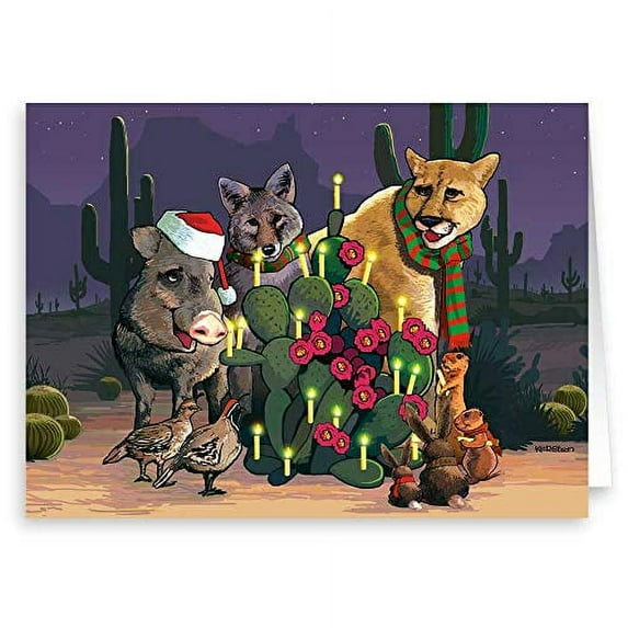 Desert Critters Western Christmas Cards- 18 Boxed Cards & Envelopes40041