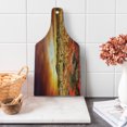 thumbnail image 1 of Desert Cutting Board, Sunset over Central Australian Landscape Dreamy Dramatic Sky Scenic Nature, Tempered Glass Cutting and Serving Board, Wine Bottle Shape, Orange Yellow Coral, by Ambesonne, 1 of 1