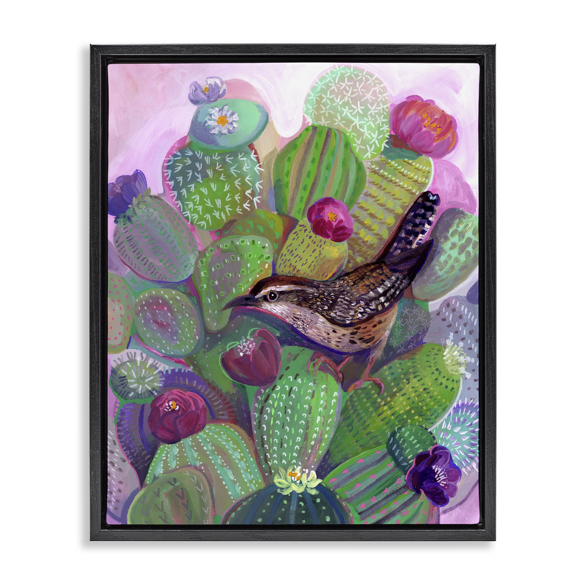 Desert Day Dream Bird Black Framed Floater Canvas Wall Art, design by Ashley Davis