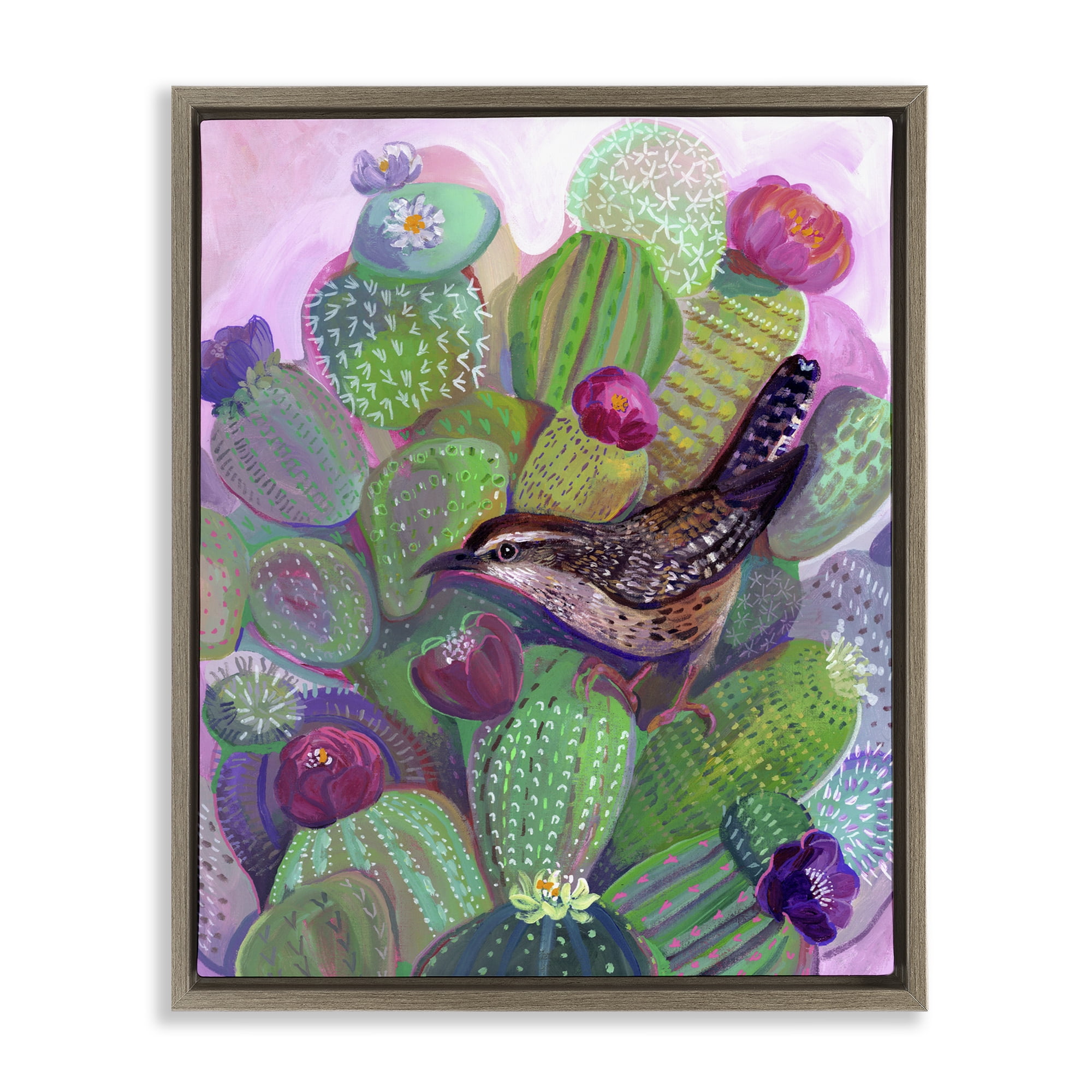 Desert Day Dream Bird Brown Framed Floater Canvas Wall Art, design by Ashley Davis