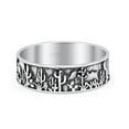 thumbnail image 1 of Desert Design Cactus Traditional Oxidized Band Solid 925 Sterling Silver Size 8, 1 of 5