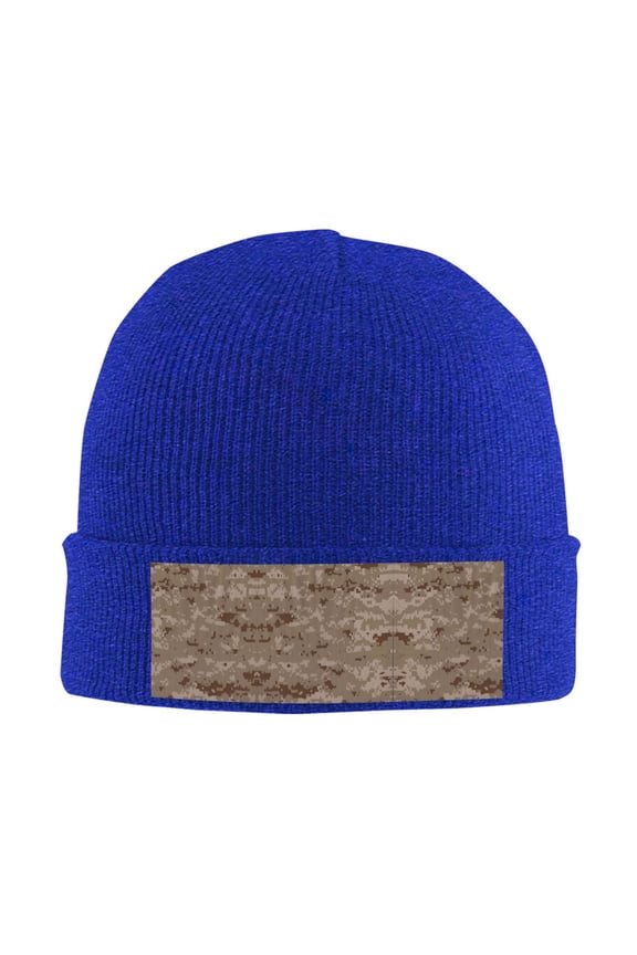 Desert Digital Camouflage Beanie Hat Men Women Warm Printed Cap Knit Beanies Hats Outdoor Winter Blue