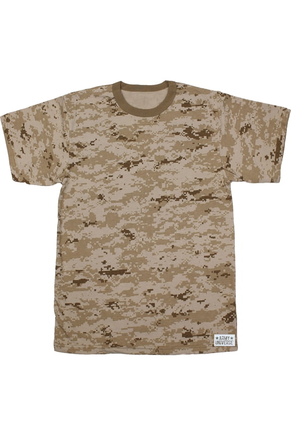 Desert Digital Camouflage Short Sleeve T-Shirt with ARMY UNIVERSE Pin - Size 3X-Large (53"-57")