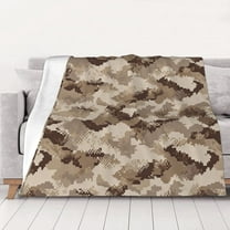Desert Digital Camouflage Throw Blanket Warm Camping Outdoor Light Weight Cozy Blanket for Couch Sofa Bed 60"x50"