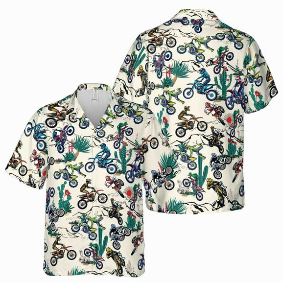 Desert Dirt Bike Racing Hawaiian Shirt Size S-5XL