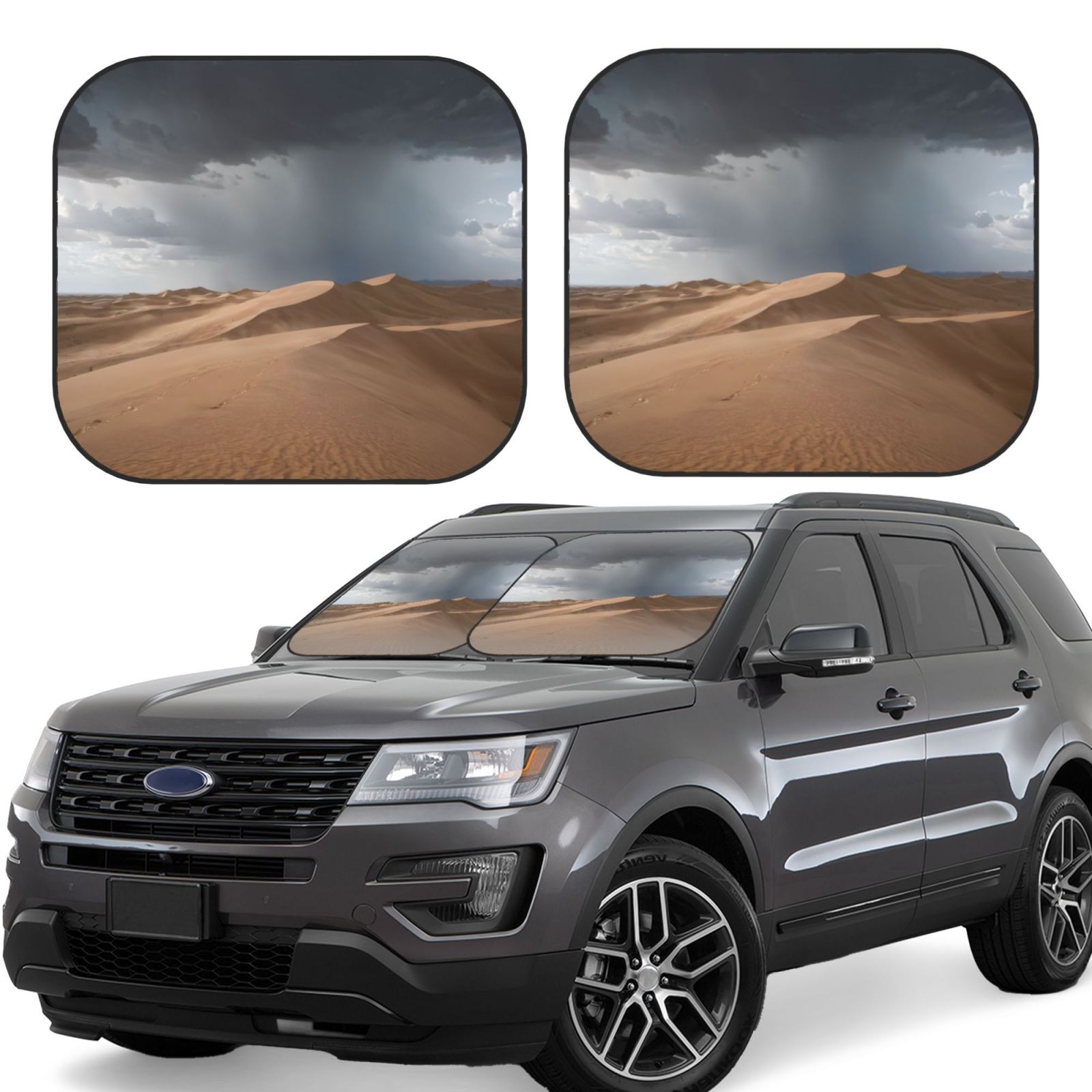 Desert Drama Rain on Sand Dunes Windshield sunshade, car front window sunshade, sunshade