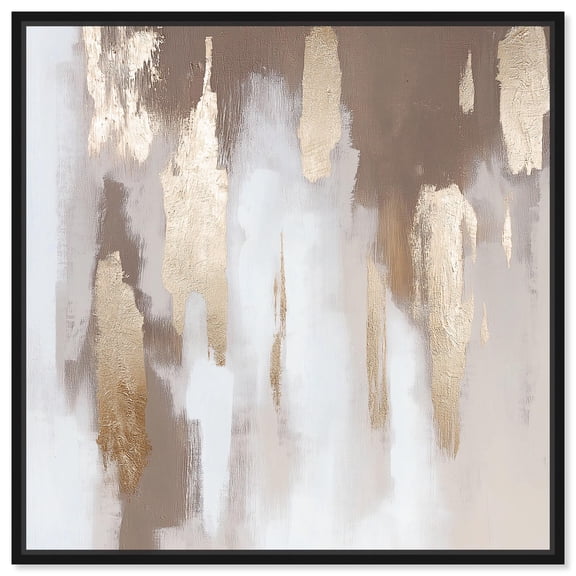 Desert Drift Canvas Neutral Abstracts by Art Remedy, Black Frame, 12" x 12"
