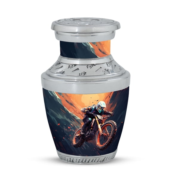 Desert Drift: Motocross Challenge Elegant Mini Urn for Cherished Tributes - Small Keepsake for Precious Memories Funeral Urns For Human Ashes - Memorial Urns 3 Inch, 1 Pc