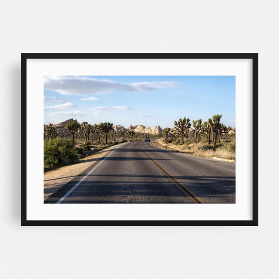Desert Driveway - Photography Desert Landscape Nature Scenic Cactus Wilderness Black Framed Wall Art Print 5 x 7 inches