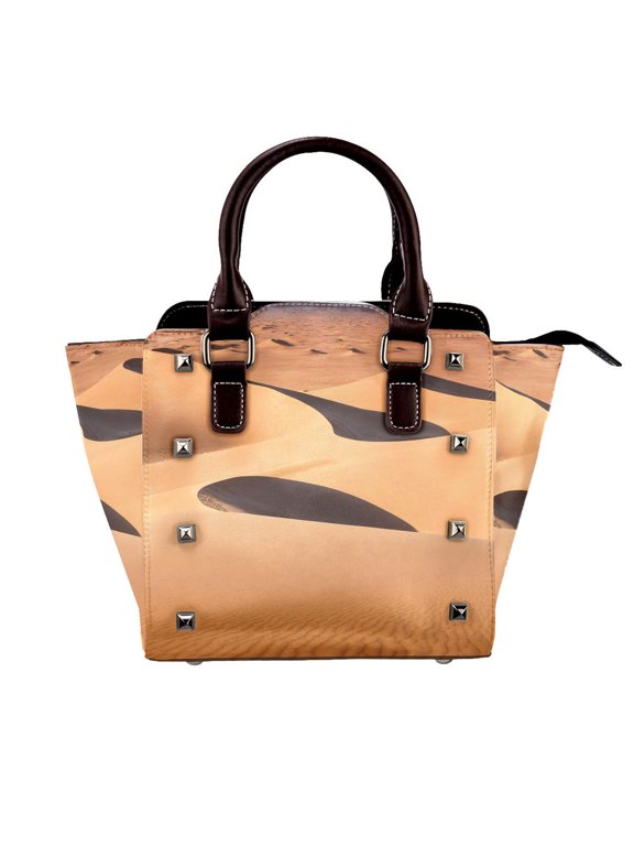 Desert Dune Rivet Handbag Studded Satchel One-Shoulder Tote Bag for Women