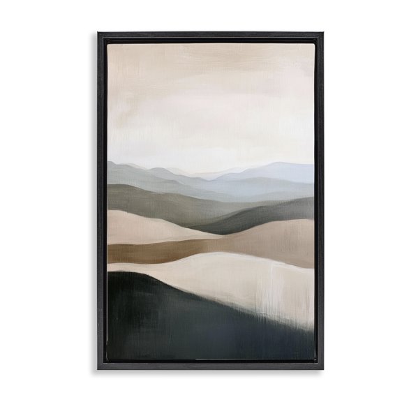 Stupell Industries Desert Dunes Layered Hills Black Framed Floater Canvas Wall Art, design by Petal Prints Design