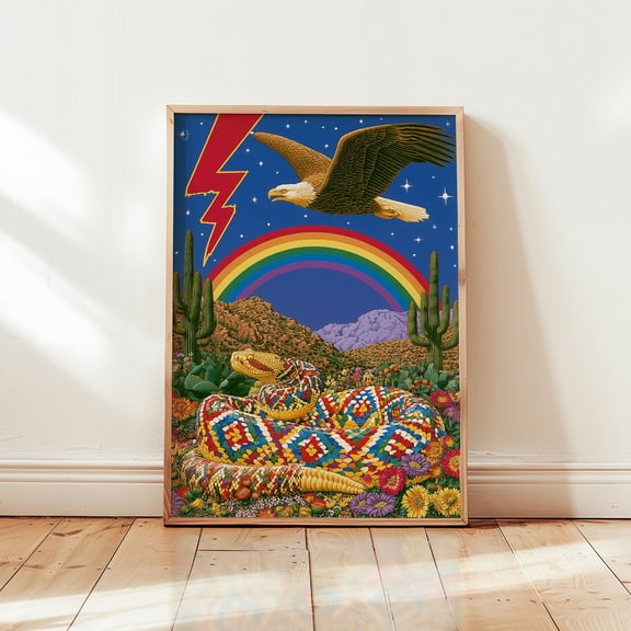 Desert Eagle Poster Southwestern Wildlife Print Surreal Wall Art