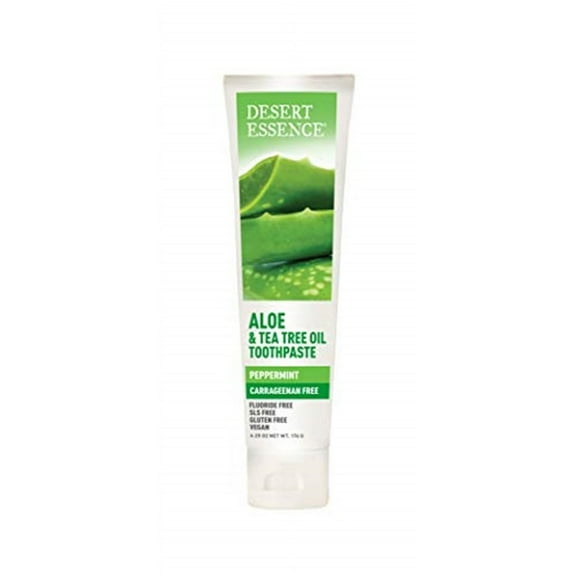 Desert Essence Aloe & Tea Tree Oil Toothpaste, Peppermint, 6.25 oz (176 g)