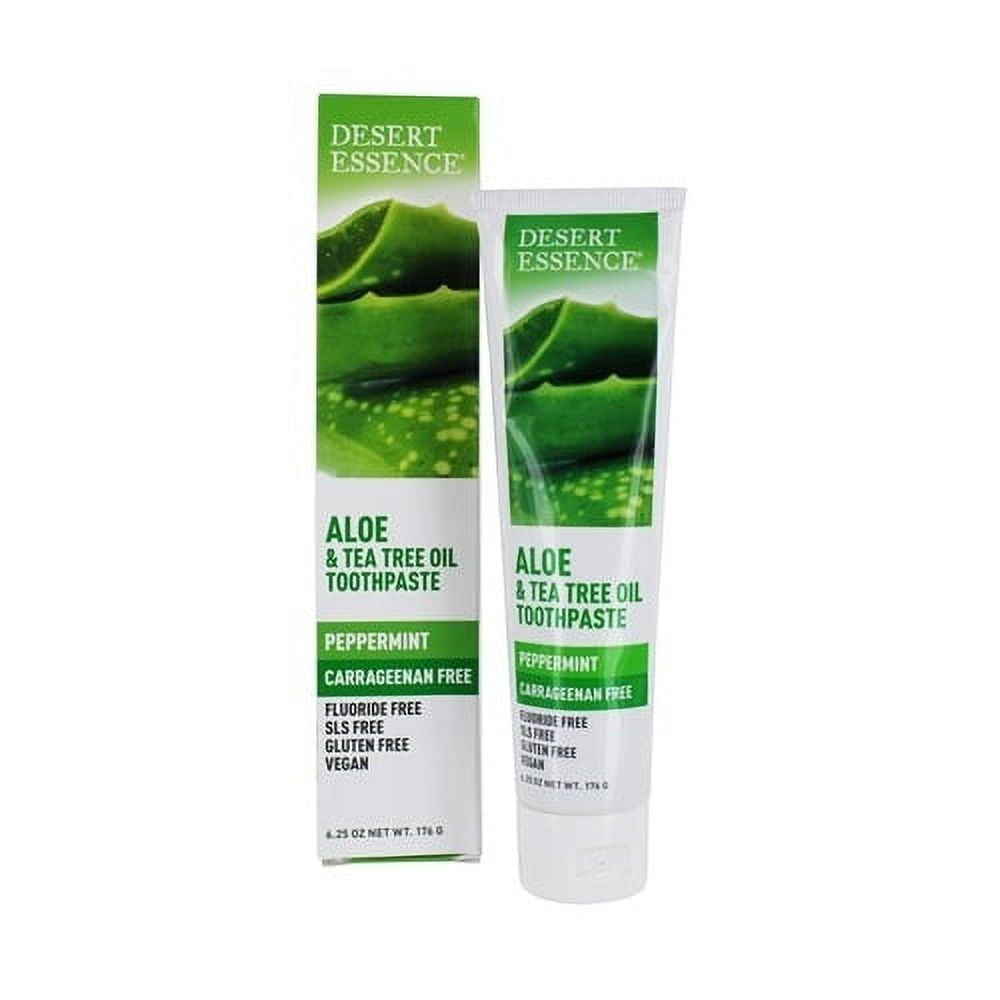 Desert Essence Aloe and Tea Tree Oil Carrageenan Free Toothpaste  Peppermint, 6.25 Oz, 6 Pack - Walmart.com