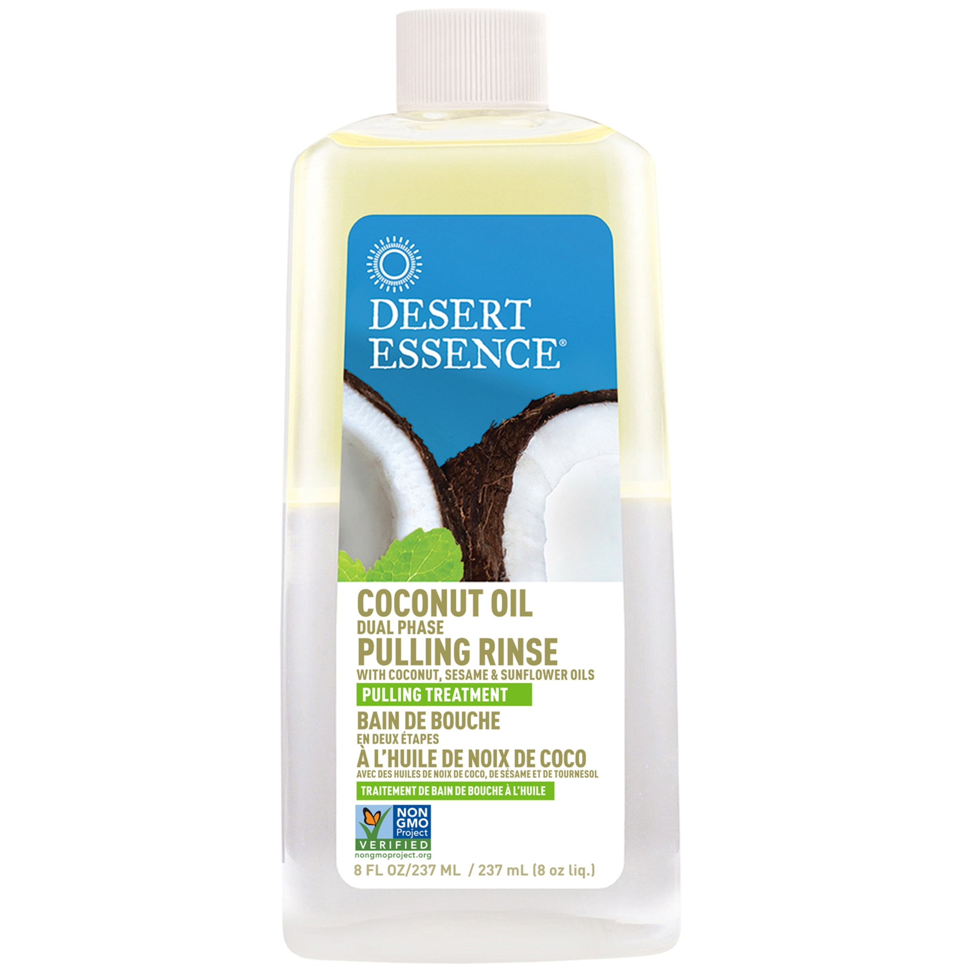 Desert Essence Coconut Oil Dual Phase, Pulling Rinse, 8 fl oz (237 ml)