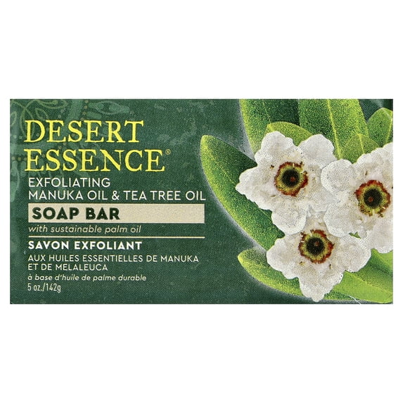 Desert Essence Exfoliating Manuka Oil & Tea Tree Oil Soap Bar 5 oz Bar Soap