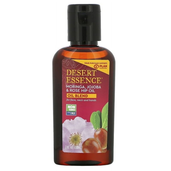 Desert Essence, Moringa, Jojoba & Rose Hip Oil, 2 fl oz Pack of 4