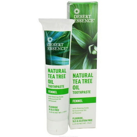 Desert Essence Natural Tea Tree Oil Fennel Toothpaste With Baking Soda, 7 Oz, 6 Pack
