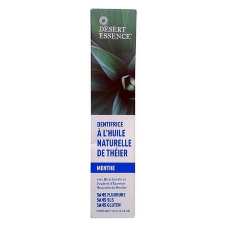 Desert Essence Natural Tea Tree Oil Toothpaste With Baking Soda, Mint - 6.25 Oz, 3 Pack
