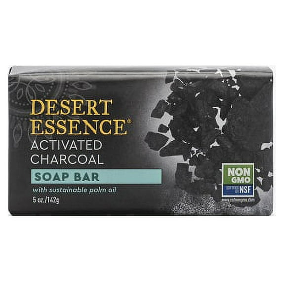 Desert Essence Tea Tree Charcoal Soap Bar, 5 Oz, 3 Pack