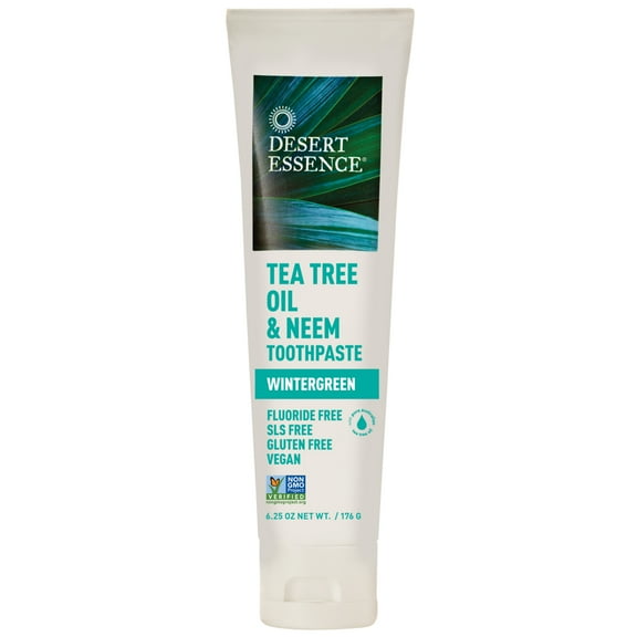 Desert Essence Natural Tea Tree Oil & Neem Toothpaste Wintergreen 6.25 oz Paste