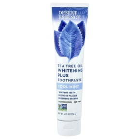 Desert Essence Toothpaste Whitening Plus Natural Tea Tree Oil Cool Mint 6.25 oz Paste