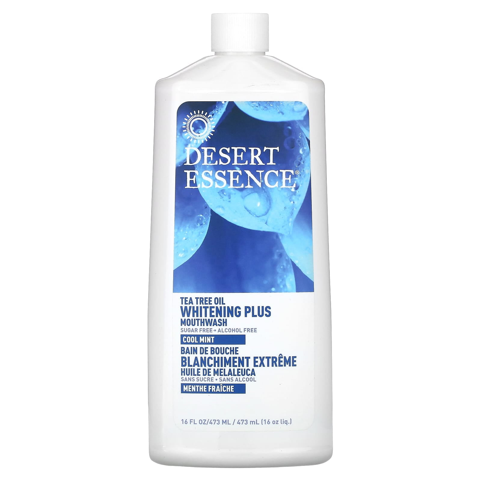 Desert Essence Whitening Plus Mouthwash Tea Tree Oil Cool Mint -- 16 fl oz Pack of 3