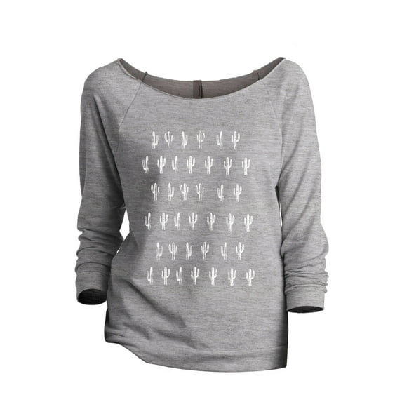 Desert Fever Women's Fashion Slouchy 3/4 Sleeves Raglan Lightweight Sweatshirt Sport Grey Small
