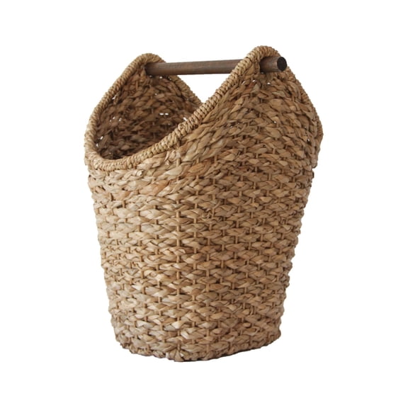 Desert Fields Bankuan Braided Oval Toilet Paper Basket with Wood Bar