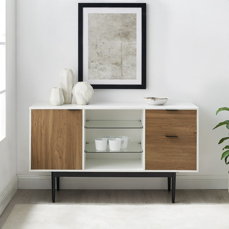 Desert Fields Blakely Mid Century Modern 2 Drawer Sideboard White