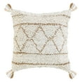 thumbnail image 1 of Desert Fields Sadie 20" x 20" White/Tan Diamond Cotton and Jute Adult Decorative Throw Pillow, 1 of 9