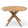 thumbnail image 1 of Desert Fields Burke Outdoor Acacia Wood Round Dining Table, Teak Finish, 1 of 12
