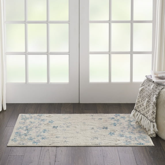 Desert Fields Contemporary Floral Ivory 2' x 4' Area Rug, (2' x 4')