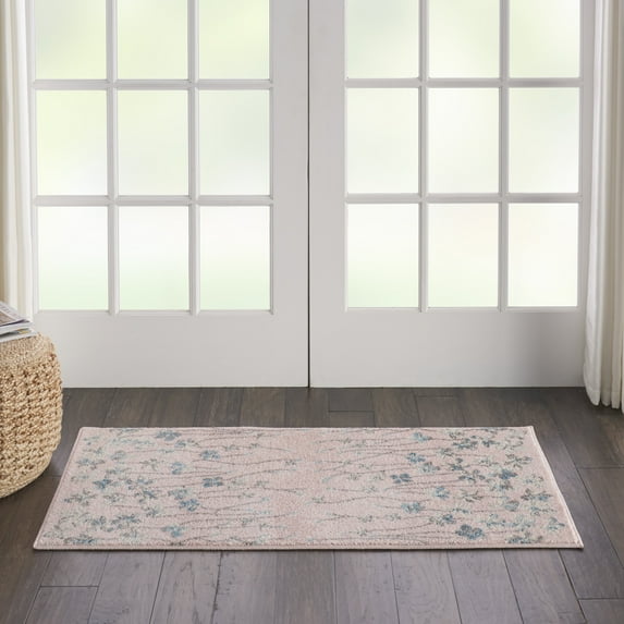Desert Fields Contemporary Floral Pink 2' x 4' Area Rug, (2' x 4')