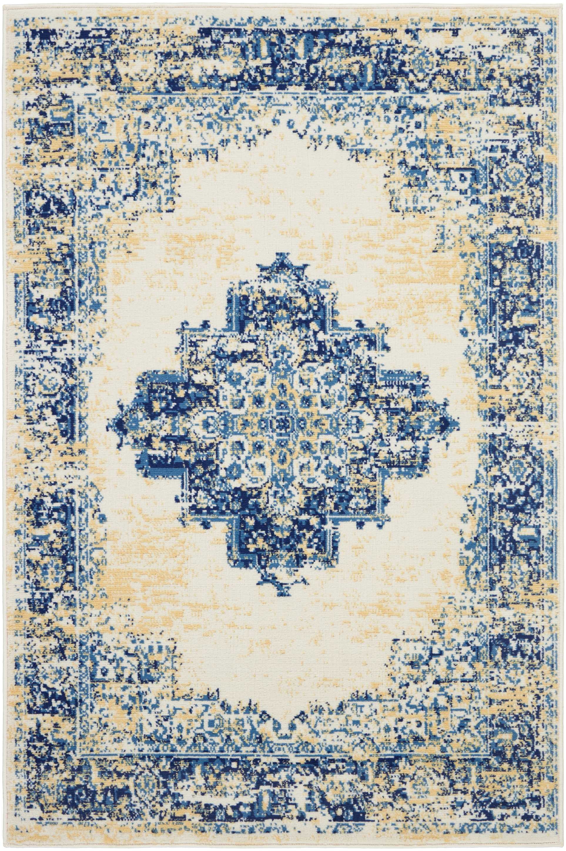 Desert Fields Contemporary Medallion Loomed Area Rug, 4' x 6'
