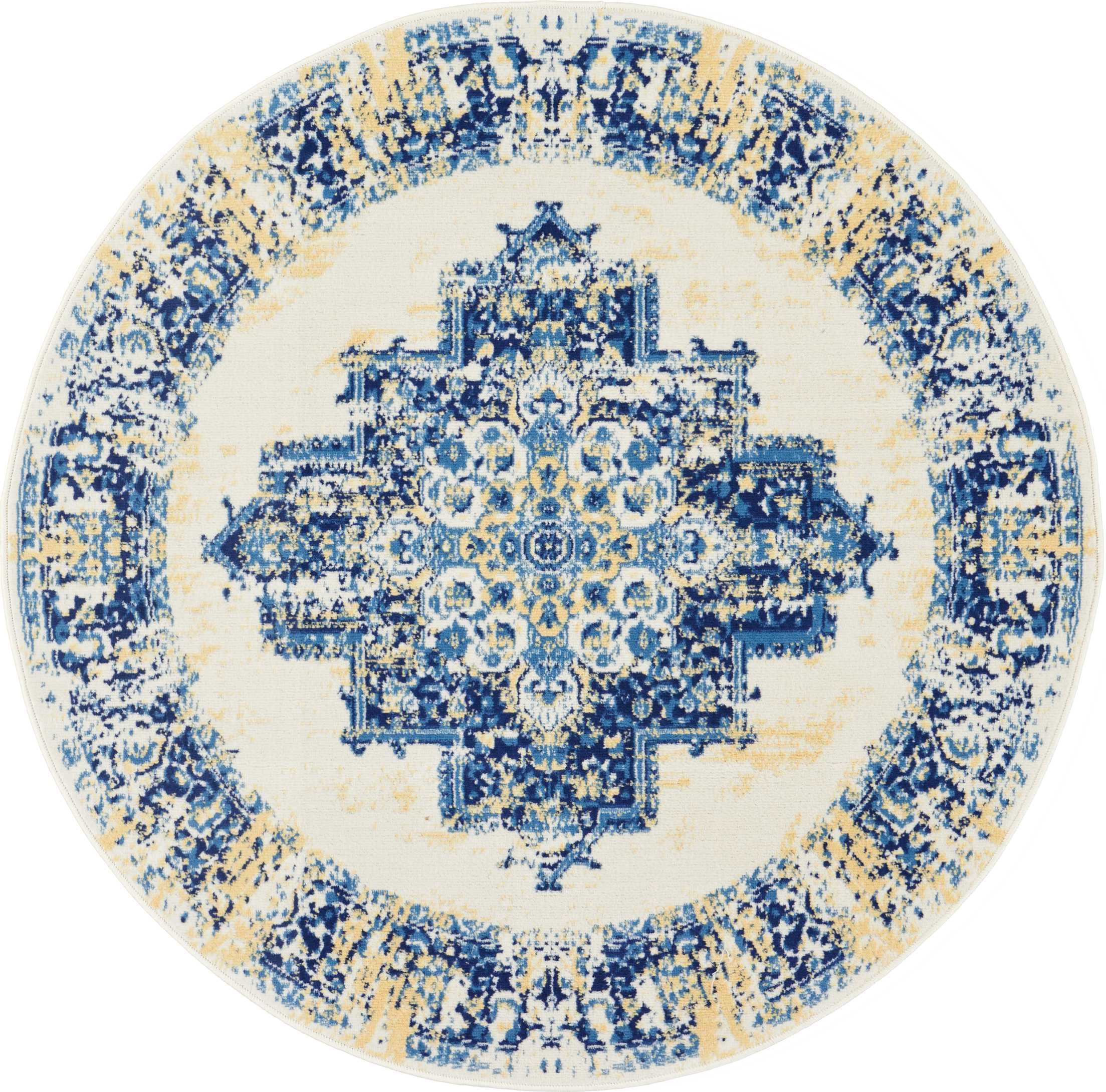 Desert Fields Contemporary Medallion Loomed Area Rug, 5' x 5'