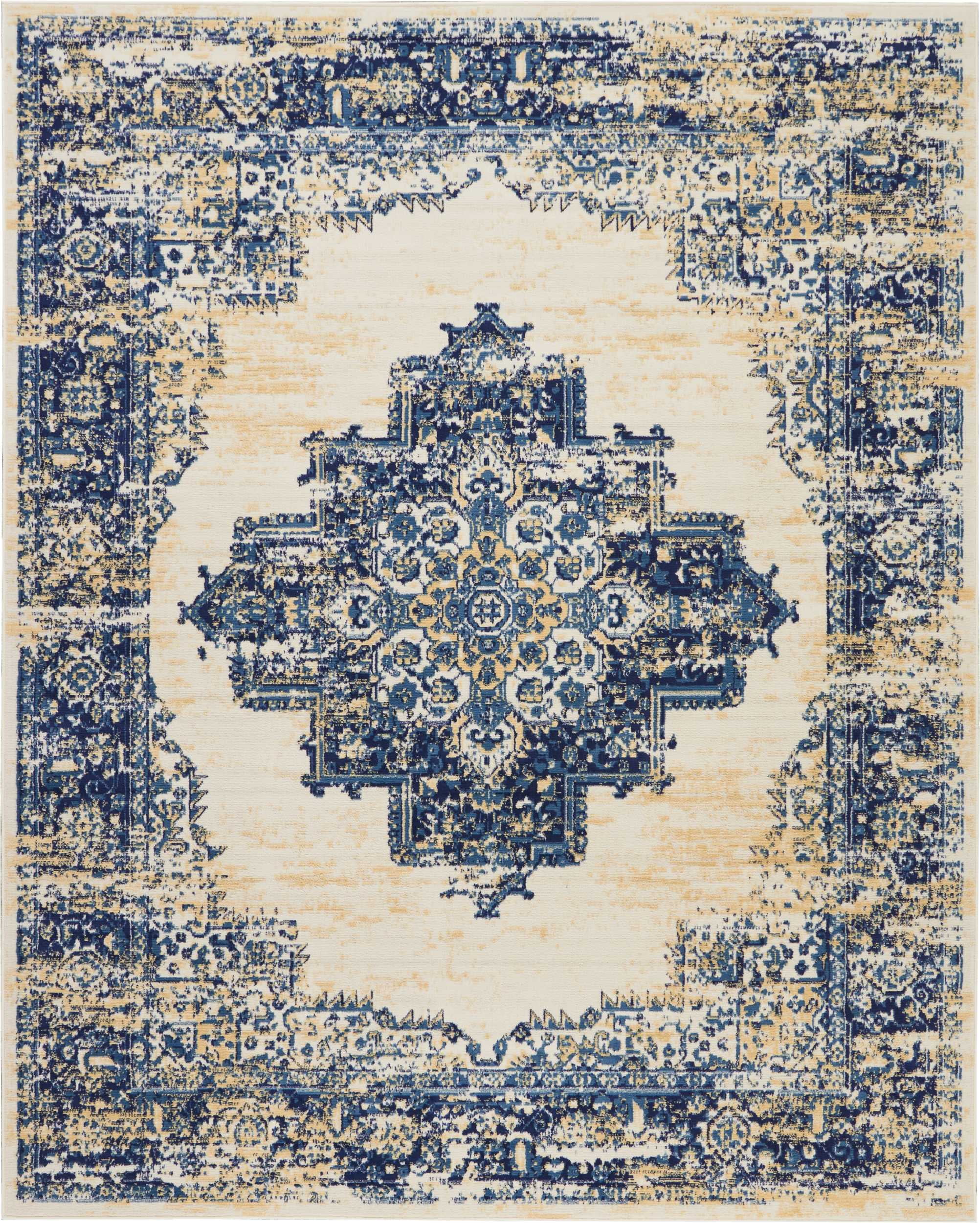Desert Fields Contemporary Medallion Loomed Area Rug, 7' x 9'