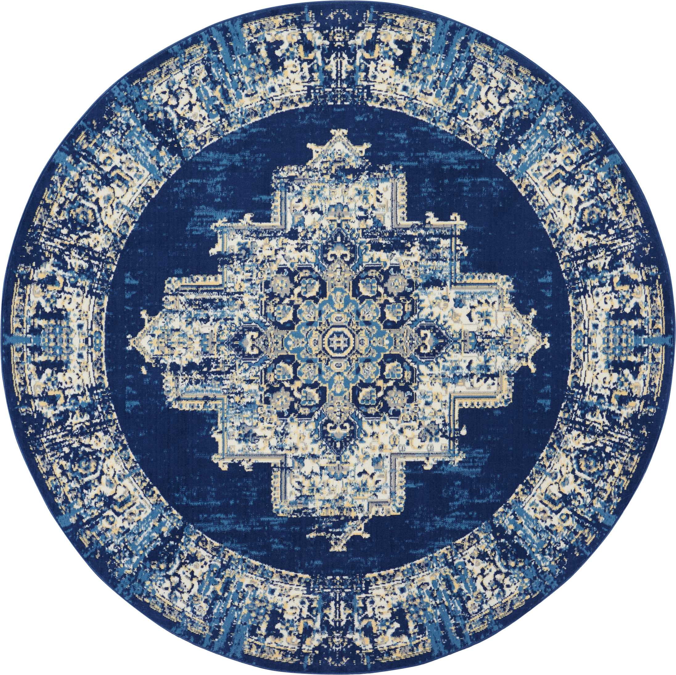 Desert Fields Contemporary Medallion Loomed Area Rug, 8' x 8'