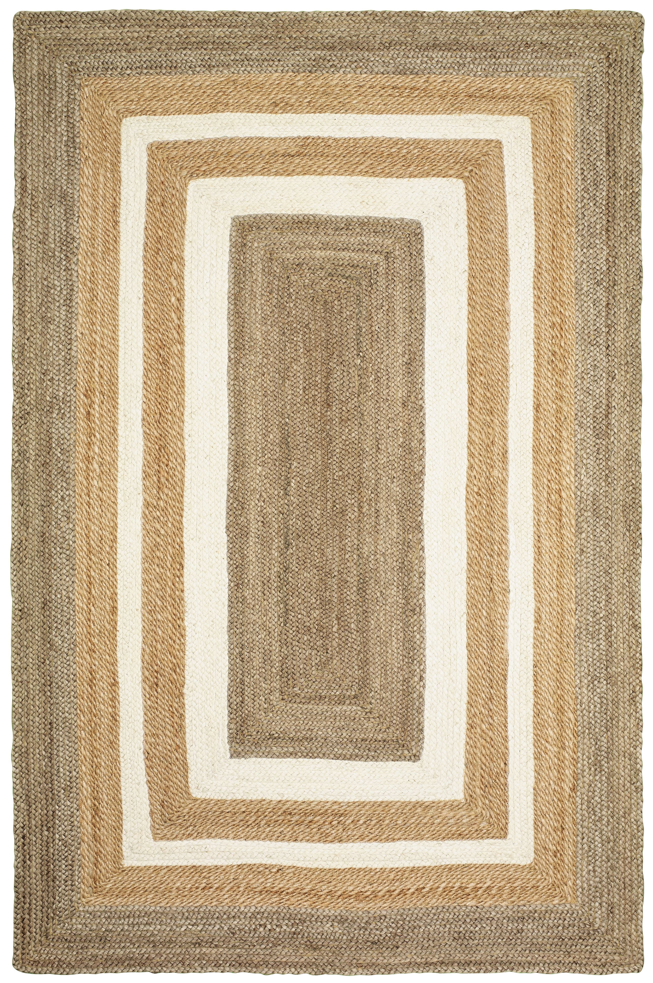 Desert Fields Cream and Natural Brown Farmhouse Color Block Organic ...