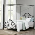 thumbnail image 1 of Desert Fields Dover Canopy Metal Bed Frame, Full, Textured Black, 1 of 12
