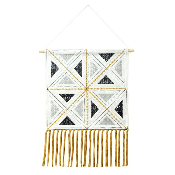 Desert Fields Dynamic Diamond Embroidered Woven Wall Hanging
