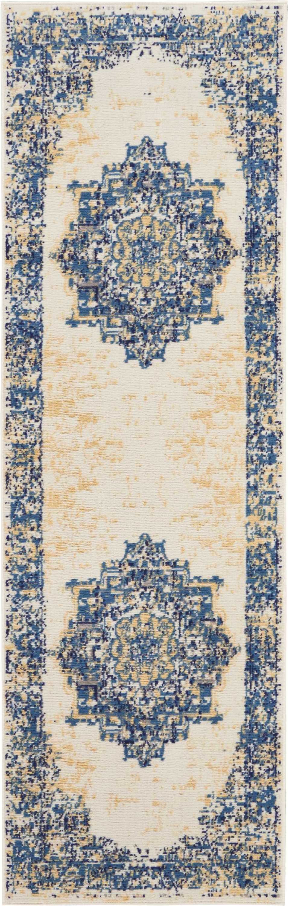 Desert Fields Eclectic Essentials White Center Medallion Persian Area Rug