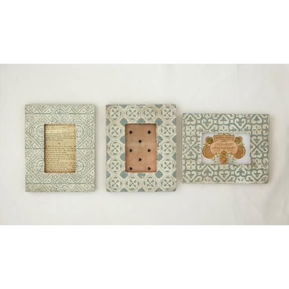 Desert Fields Grey & White Cement Photo Frames (Set of 3 Designs)