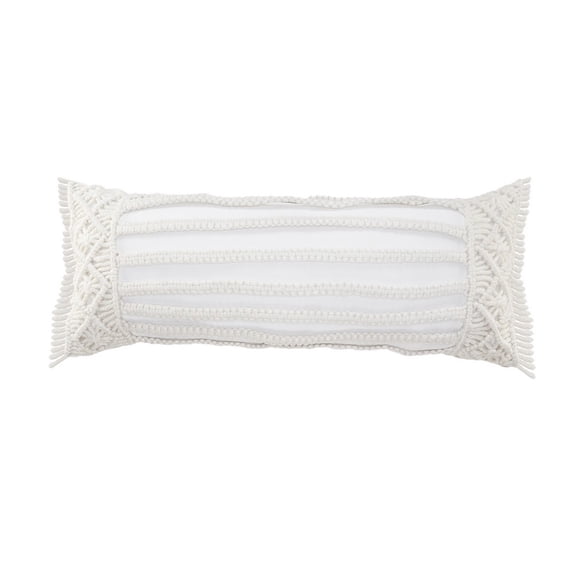 Desert Fields Handmade Macrame Indoor Outdoor Lumbar Pillow